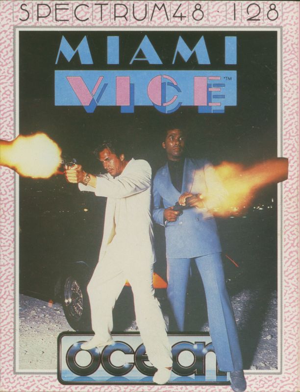 Miami Vice box art for Commodore 64